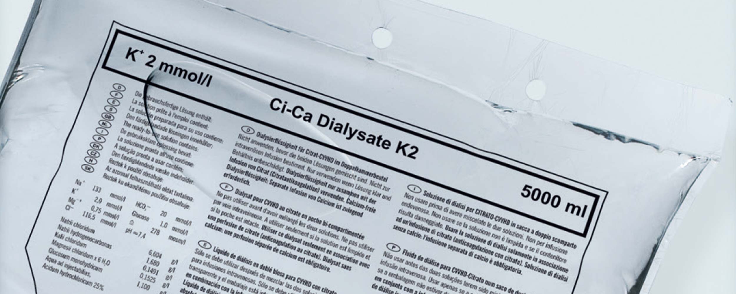 Bolsa de solución Ci-Ca Dialysate K2